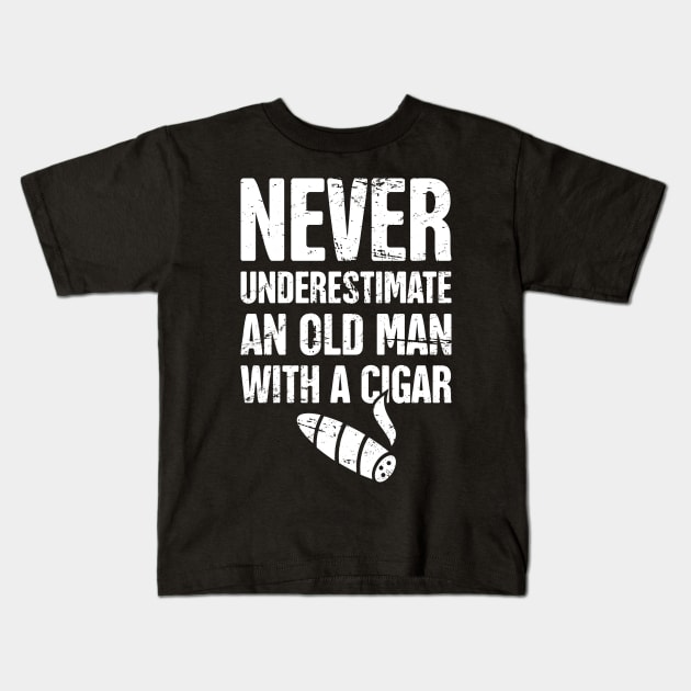 An Old Man With A Cigar Kids T-Shirt by MeatMan